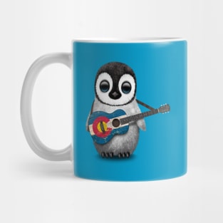 Baby Penguin Playing Colorado Flag Guitar Mug